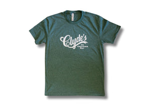 Open image in slideshow, Clyde&#39;s Logo T-Shirt in Heather Forest Green
