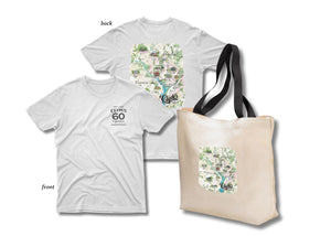 Open image in slideshow, Clyde&#39;s 60th Anniversary T-Shirt &amp; Tote Bag: Special Price!
